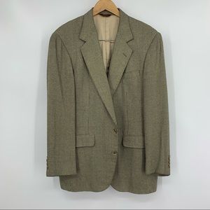 Corbin Tweed Wool Brown Tan Blue Sport Coat Blazer Size 42S